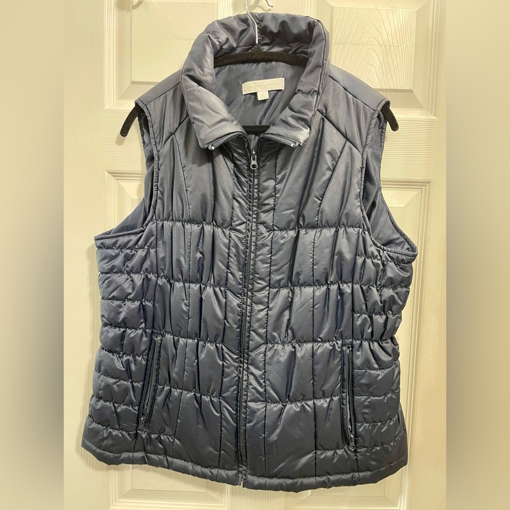 New York & Co. Collared Stretch Puffer Vest - Navy